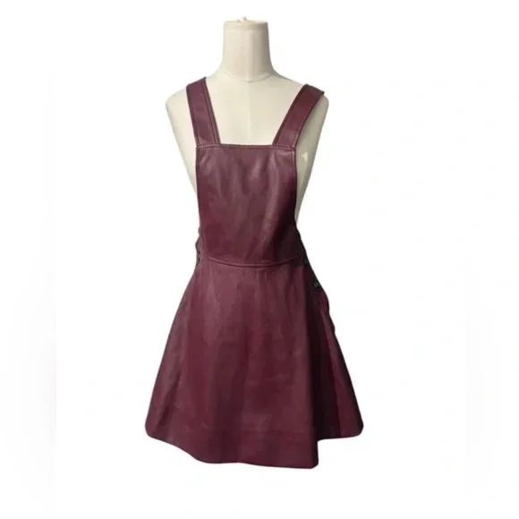 NWT Maeve Faux Leather Pinafore in XS - Picture 9 of 9
